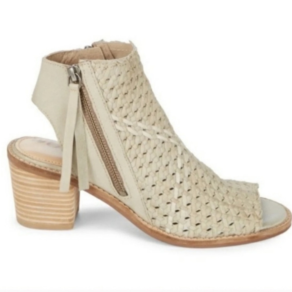 Sam Edelman Womens Interwoven Ankle Leather Peep open toe heels shoes sz 6